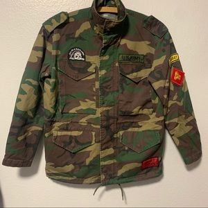 ASOS utility jacket camo with patches